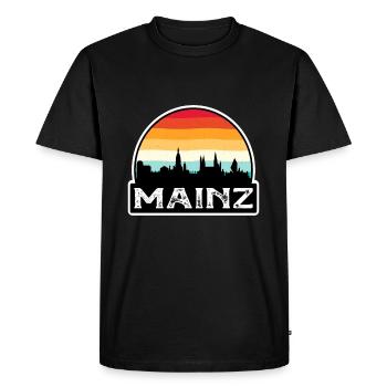 Mayence Allemagne Flag Skyline Souvenir de voyage - T-shirt Premium bio Homme - noir - Devant - Nico (187cm)