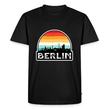 Berlin Allemagne Flag Skyline Souvenir de voyage - T-shirt Premium bio Homme - noir - Devant - Nico (187cm)