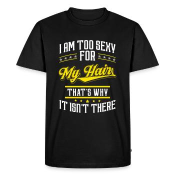 Tête chauve Pas de coupe de cheveux - T-shirt Premium bio Homme - noir - Devant - Nico (187cm)