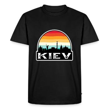 Kiev Ukraine Flag Skyline Souvenir de voyage - T-shirt Premium bio Homme - noir - Devant - Nico (187cm)