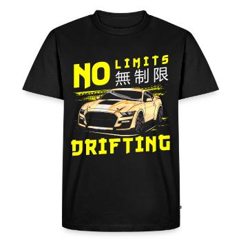 Voiture à la dérive transversale - T-shirt Premium bio Homme - noir - Devant - Nico (187cm)