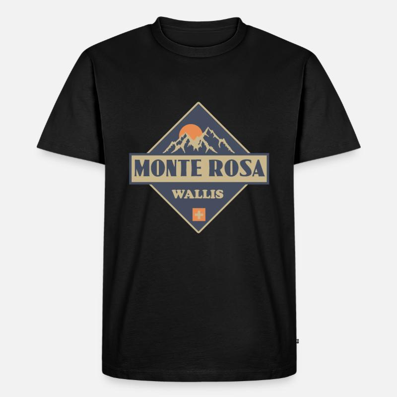 Monte Rosa - Männer Premium Bio T-Shirt - Schwarz