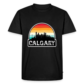 Calgary Canada Flag Skyline Souvenir de voyage - T-shirt Premium bio Homme - noir - Devant - Nico (187cm)