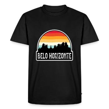 Belo Horizonte Brésil Flag Skyline Souvenir de voyage - T-shirt Premium bio Homme - noir - Devant - Nico (187cm)