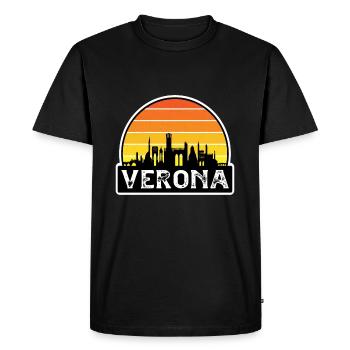 Vérone Italie Flag Skyline Souvenir de voyage - T-shirt Premium bio Homme - noir - Devant - Nico (187cm)