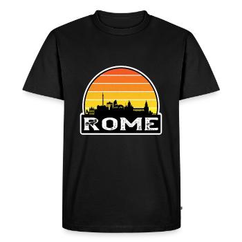 Rome Italie Flag Skyline Souvenir de voyage - T-shirt Premium bio Homme - noir - Devant - Nico (187cm)