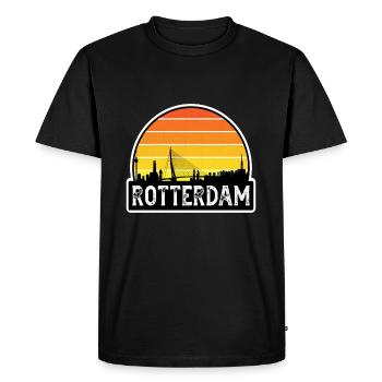 Rotterdam Pays-Bas Flag Skyline Souvenir de voyage - T-shirt Premium bio Homme - noir - Devant - Nico (187cm)