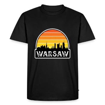 Varsovie Pologne Flag Skyline Souvenir de voyage - T-shirt Premium bio Homme - noir - Devant - Nico (187cm)