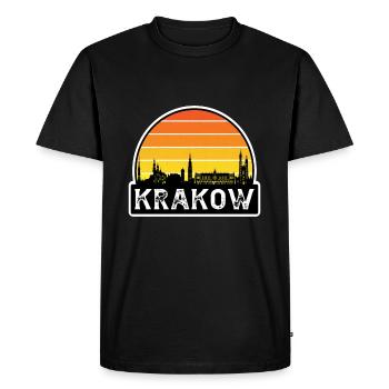 Cracovie Pologne Flag Skyline Souvenir de voyage - T-shirt Premium bio Homme - noir - Devant - Nico (187cm)