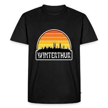 Winterthur Switzerland Flag Skyline Travel Souveni - Men's Premium Organic T-Shirt - black - Front - Nico (187cm)