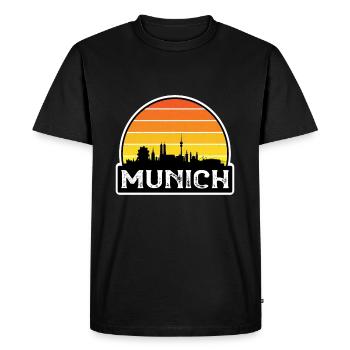 München Deutschland Flagge Skyline Reisesouvenir - Männer Premium Bio T-Shirt - Schwarz - Vorne - Nico (187cm)