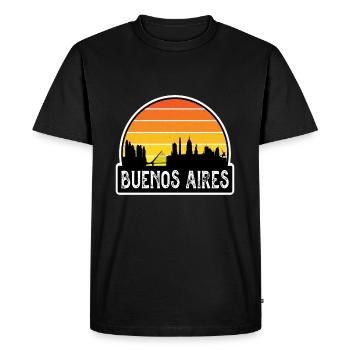 Buenos Aires Argentine Flag Skyline Travel Souveni - T-shirt Premium bio Homme - noir - Devant - Nico (187cm)