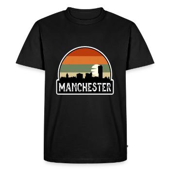 Manchester Angleterre Flag Skyline Souvenir de voyage - T-shirt Premium bio Homme - noir - Devant - Nico (187cm)