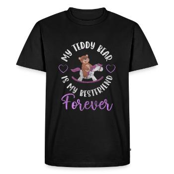Teddy Kids Protector Cuddle - Men's Premium Organic T-Shirt - black - Front - Nico (187cm)
