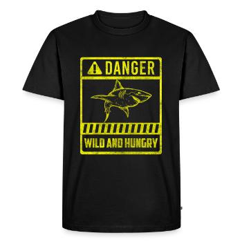 Sharks Underwater Marine Animal Teeth - Men's Premium Organic T-Shirt - black - Front - Nico (187cm)