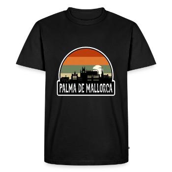 Palma De Mallorca Spain Flag Skyline Travel Souven - Men's Premium Organic T-Shirt - black - Front - Nico (187cm)