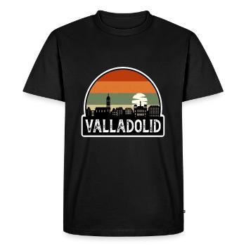 Valladolid Spain Flag Skyline Travel Souvenir - Men's Premium Organic T-Shirt - black - Front - Nico (187cm)