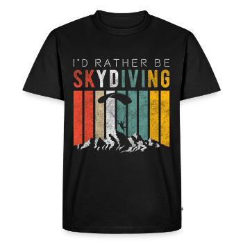 Parachute Adrénaline - T-shirt Premium bio Homme - noir - Devant - Nico (187cm)
