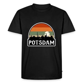 Potsdam Germany Flag Skyline Travel Souvenir - Men's Premium Organic T-Shirt - black - Front - Nico (187cm)