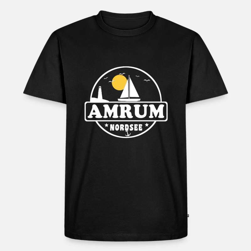 Ostsee Segelboot Leuchtturm Amrum - Männer Premium Bio T-Shirt - Schwarz