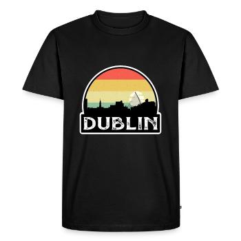 Dublin Ireland Flag Skyline Travel Souvenir - Men's Premium Organic T-Shirt - black - Front - Nico (187cm)