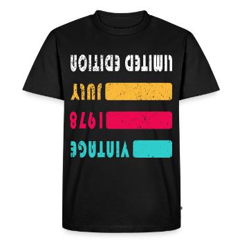 July 1978 Anniversary July 1978 July - Men's Premium Organic T-Shirt - black - Front - Nico (187cm)