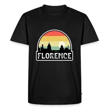 Florence Italy Flag Skyline Travel Souvenir - Men's Premium Organic T-Shirt - black - Front - Nico (187cm)