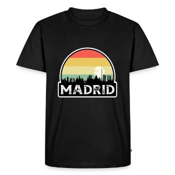 Madrid Espagne Flag Skyline Souvenir de voyage - T-shirt Premium bio Homme - noir - Devant - Nico (187cm)