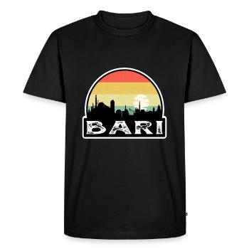 Bari Italy Flag Skyline Travel Souvenir - Men's Premium Organic T-Shirt - black - Front - Nico (187cm)
