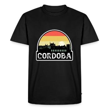 Cordoba Espagne Flag Skyline Souvenir de voyage - T-shirt Premium bio Homme - noir - Devant - Nico (187cm)