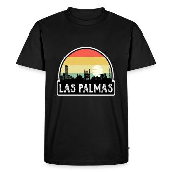 Las Palmas Espagne Flag Skyline Souvenir de voyage - T-shirt Premium bio Homme - noir - Devant - Nico (187cm)