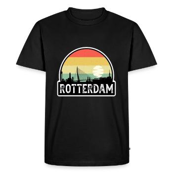 Rotterdam Pays-Bas Flag Skyline Souvenir de voyage - T-shirt Premium bio Homme - noir - Devant - Nico (187cm)