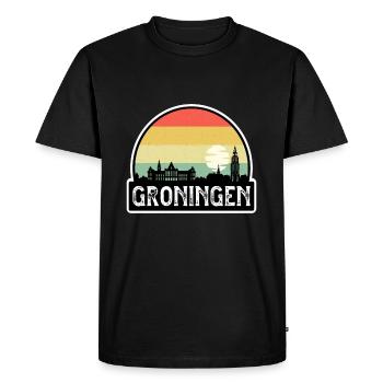 Groningue Pays-Bas Flag Skyline Souvenir de voyage - T-shirt Premium bio Homme - noir - Devant - Nico (187cm)