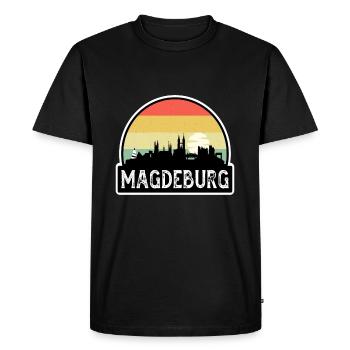Magdebourg Allemagne Flag Skyline Souvenir de voyage - T-shirt Premium bio Homme - noir - Devant - Nico (187cm)