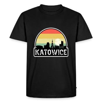 Katowice Pologne Flag Skyline Souvenir de voyage - T-shirt Premium bio Homme - noir - Devant - Nico (187cm)