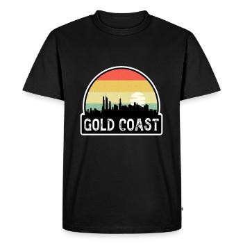 Gold Coast Australia Flag Skyline Souvenir de voyage - T-shirt Premium bio Homme - noir - Devant - Nico (187cm)