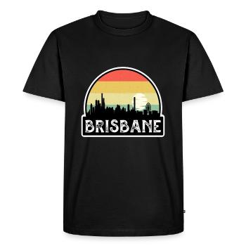 Brisbane Australie Flag Skyline Souvenir de voyage - T-shirt Premium bio Homme - noir - Devant - Nico (187cm)