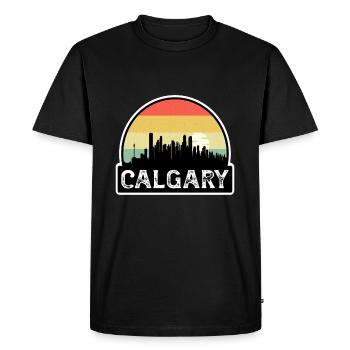 Calgary Canada Flag Skyline Souvenir de voyage - T-shirt Premium bio Homme - noir - Devant - Nico (187cm)