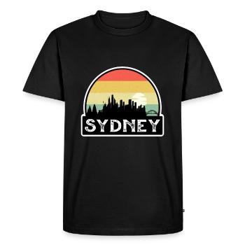 Sydney Australia Flag Skyline Souvenir de voyage - T-shirt Premium bio Homme - noir - Devant - Nico (187cm)