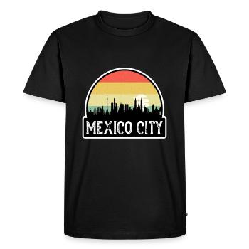 Mexico City Mexico Flag Skyline Souvenir de voyage - T-shirt Premium bio Homme - noir - Devant - Nico (187cm)