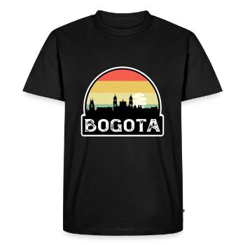Bogota Colombia Flag Skyline Travel Souvenir - Men's Premium Organic T-Shirt - black - Front - Nico (187cm)