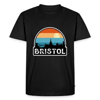 Bristol Angleterre Flag Skyline Souvenir de voyage - T-shirt Premium bio Homme - noir - Devant - Nico (187cm)
