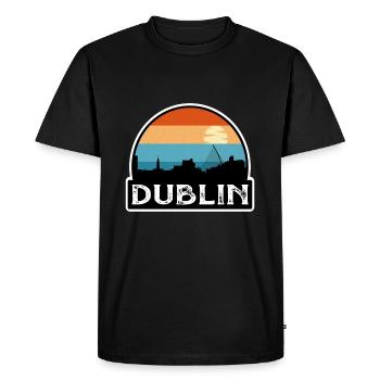 Dublin Irlande Flag Skyline Souvenir de voyage - T-shirt Premium bio Homme - noir - Devant - Nico (187cm)
