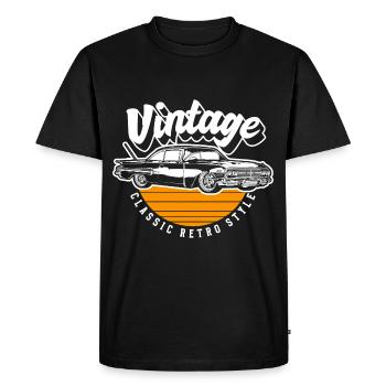 Oldtimer Vintage Valuable - Men's Premium Organic T-Shirt - black - Front - Nico (187cm)