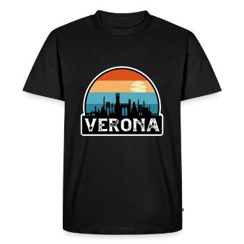 Vérone Italie Flag Skyline Souvenir de voyage - T-shirt Premium bio Homme - noir - Devant - Nico (187cm)
