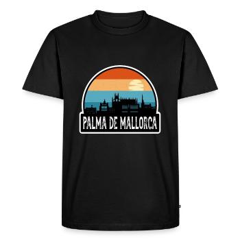 Palma De Mallorca Spain Flag Skyline Travel Souven - Men's Premium Organic T-Shirt - black - Front - Nico (187cm)