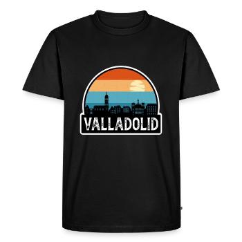 Valladolid Espagne Flag Skyline Souvenir de voyage - T-shirt Premium bio Homme - noir - Devant - Nico (187cm)