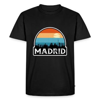 Madrid Espagne Flag Skyline Souvenir de voyage - T-shirt Premium bio Homme - noir - Devant - Nico (187cm)