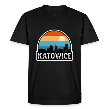 Katowice Pologne Flag Skyline Souvenir de voyage - T-shirt Premium bio Homme - noir - Devant - Nico (187cm)