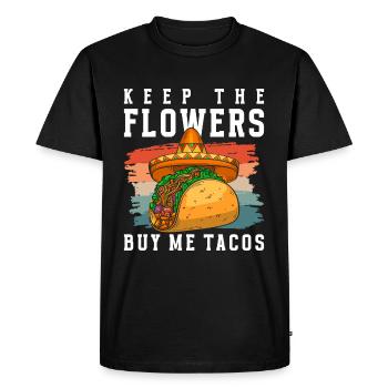 Taco Tortilla Nourriture préférée Foodie - T-shirt Premium bio Homme - noir - Devant - Nico (187cm)